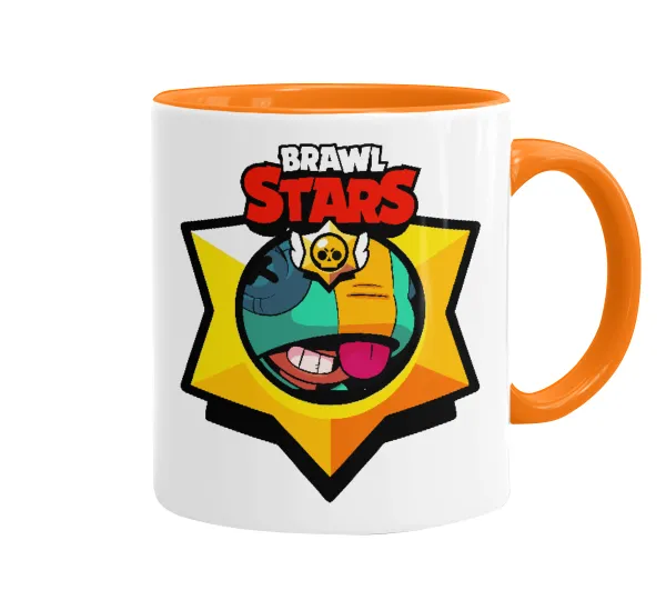 Brawl Stars Leon — Κούπα χρωματιστή πορτοκαλί, κεραμική, 330ml