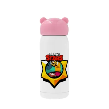 Brawl Stars Leon, Pink stainless steel thermal flask, 320ml