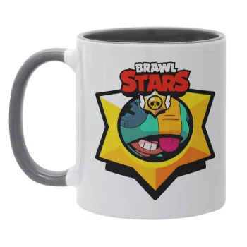 Brawl Stars Leon, Κούπα χρωματιστή γκρι, κεραμική, 330ml