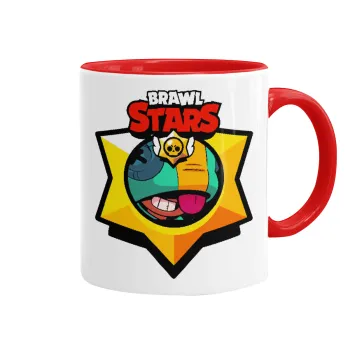 Brawl Stars Leon, Κούπα χρωματιστή κόκκινη, κεραμική, 330ml