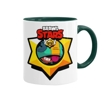 Brawl Stars Leon, Κούπα χρωματιστή πράσινη, κεραμική, 330ml
