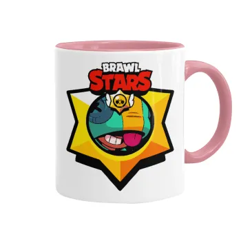 Brawl Stars Leon, Mug colored pink, ceramic, 330ml