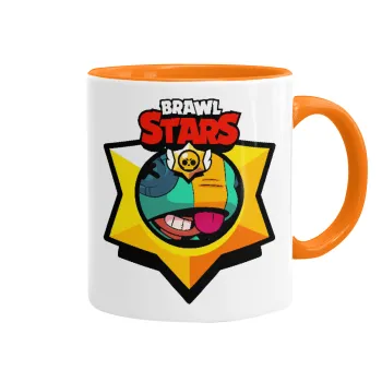 Brawl Stars Leon, Κούπα χρωματιστή πορτοκαλί, κεραμική, 330ml