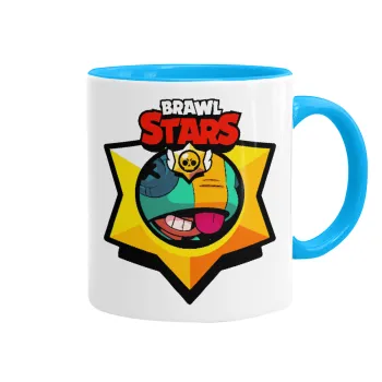 Brawl Stars Leon, Κούπα χρωματιστή γαλάζια, κεραμική, 330ml