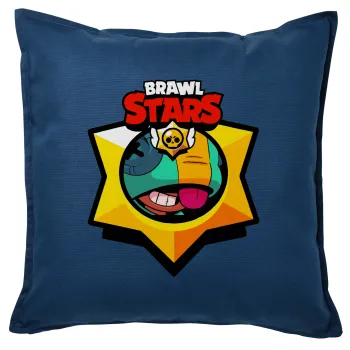 Brawl Stars Leon, Sofa cushion Blue 50x50cm includes filling