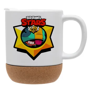 Brawl Stars Leon, Κούπα, κεραμική με βάση φελού και καπάκι (ΜΑΤ), 330ml