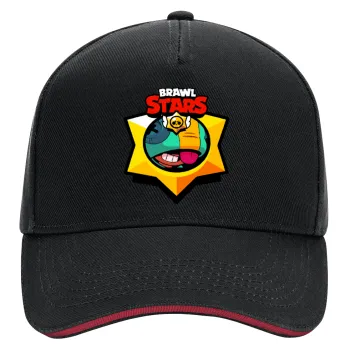 Brawl Stars Leon, DRILL Adult Ultimate Hat BLACK/RED, (100% COTTON, ADULT, UNISEX, ONE SIZE)