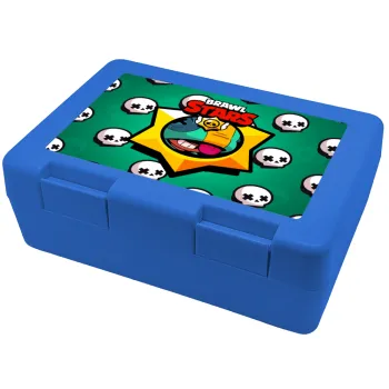 Brawl Stars Leon, Παιδικό δοχείο κολατσιού ΜΠΛΕ 185x128x65mm (BPA free πλαστικό)