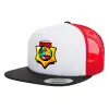 Καπέλο Ενηλίκων Foam Flat Snapback με Δίχτυ Μαύρο-Λευκό-Κόκκινο (POLYESTER, ΕΝΗΛΙΚΩΝ, UNISEX, ONE SIZE)