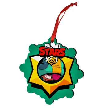 Brawl Stars Leon, Christmas ornament snowflake wooden 7.5cm