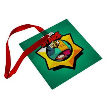 Brawl Stars Leon, Christmas ornament, glass square ornament 9x9cm