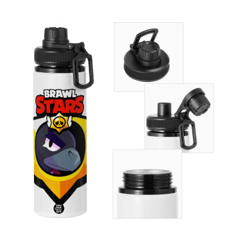 Brawl Stars Crow, Metal water bottle with safety cap, aluminum 850ml