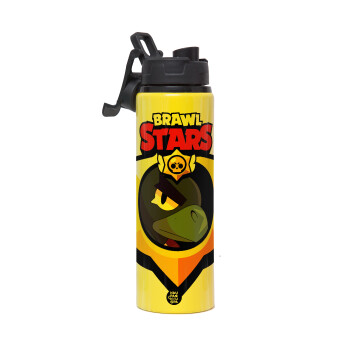 Brawl Stars Crow, Metallic water bottle with safety lid, 850ml aluminum