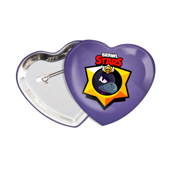 Brawl Stars Crow, Κονκάρδα παραμάνα καρδιά (57x52mm)