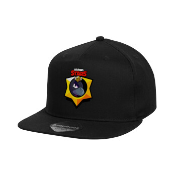 Brawl Stars Crow, Καπέλο παιδικό Snapback, 100% Βαμβακερό, Μαύρο