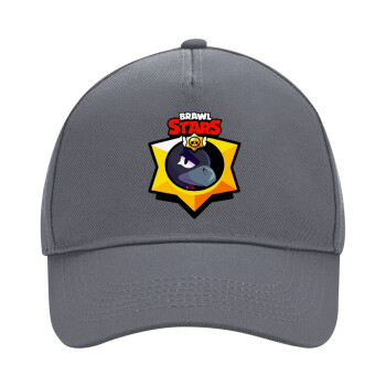 Brawl Stars Crow, Καπέλο Ενηλίκων Ultimate Γκρι, (100% ΒΑΜΒΑΚΕΡΟ DRILL, ΕΝΗΛΙΚΩΝ, UNISEX, ONE SIZE)