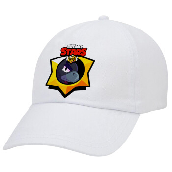 Brawl Stars Crow, Καπέλο Baseball Λευκό (5-φύλλο, unisex)