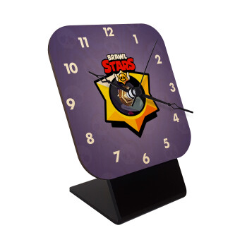 Brawl Stars Crow, Επιτραπέζιο ρολόι σε φυσικό ξύλο (10cm)