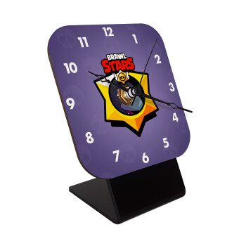 Brawl Stars Crow, Επιτραπέζιο ρολόι ξύλινο με δείκτες (10cm)