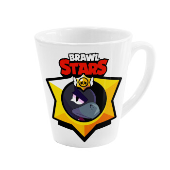 Brawl Stars Crow, Κούπα κωνική Latte Λευκή, κεραμική, 300ml