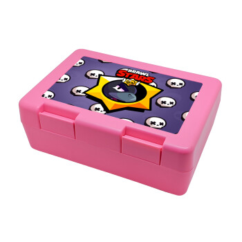 Brawl Stars Crow, Children's cookie container PINK 185x128x65mm (BPA free plastic)