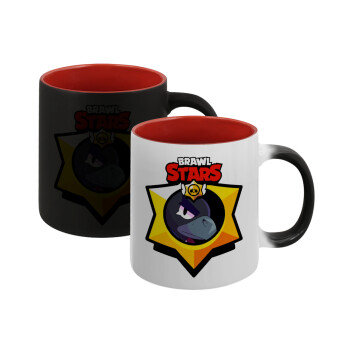 Brawl Stars Crow, Κούπα Μαγική εσωτερικό κόκκινο, κεραμική, 330ml που αλλάζει χρώμα με το ζεστό ρόφημα