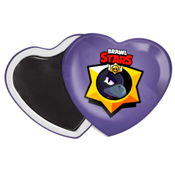 Brawl Stars Crow, Μαγνητάκι καρδιά (57x52mm)