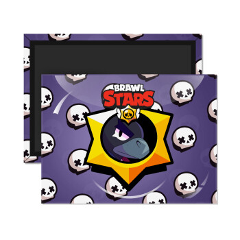 Brawl Stars Crow, Ορθογώνιο μαγνητάκι ψυγείου διάστασης 9x6cm