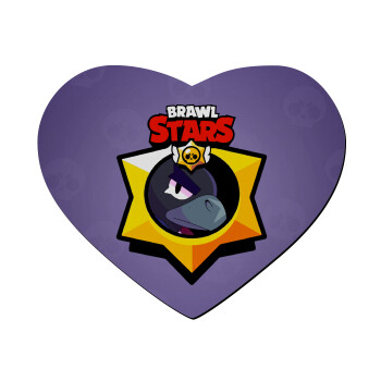 Brawl Stars Crow, Mousepad καρδιά 23x20cm