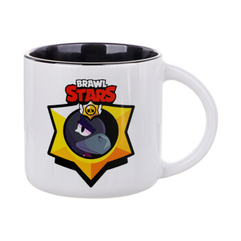 Brawl Stars Crow, Κούπα κεραμική 400ml Λευκή/Μαύρη