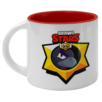 Brawl Stars Crow, Κούπα κεραμική 400ml Λευκή/Κόκκινη