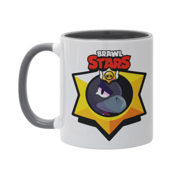 Brawl Stars Crow, Κούπα χρωματιστή γκρι, κεραμική, 330ml