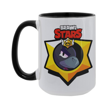 Brawl Stars Crow, Κούπα Mega 15oz, κεραμική Μαύρη, 450ml