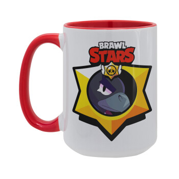Brawl Stars Crow, Κούπα Mega 15oz, κεραμική Κόκκινη, 450ml