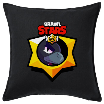 Brawl Stars Crow, Sofa cushion black 50x50cm includes filling