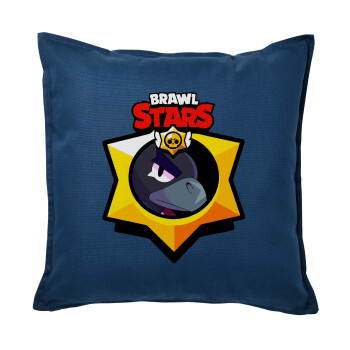 Brawl Stars Crow, Sofa cushion Blue 50x50cm includes filling