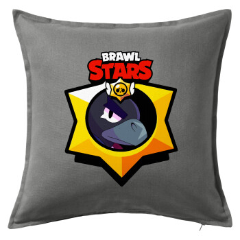 Brawl Stars Crow, Sofa cushion Grey 50x50cm includes filling