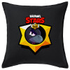 Sofa cushion black 50x50cm includes filling