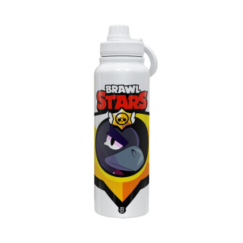 Brawl Stars Crow, 1L Stainless Steel Thermal Bottle with Phone Holder & Double Wall Insulation