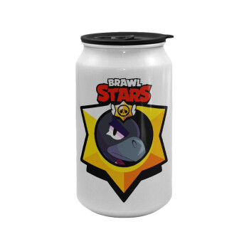 Brawl Stars Crow, Κούπα ταξιδιού μεταλλική με καπάκι (tin-can) 500ml