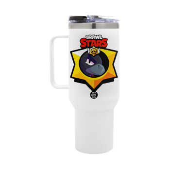 Brawl Stars Crow, Mega Stainless steel Tumbler with lid, double wall 1,2L