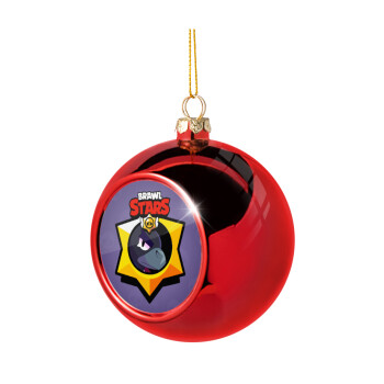 Brawl Stars Crow, Χριστουγεννιάτικη μπάλα δένδρου Κόκκινη 8cm