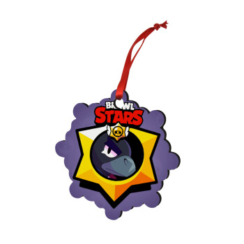 Brawl Stars Crow, Christmas ornament snowflake wooden 7.5cm