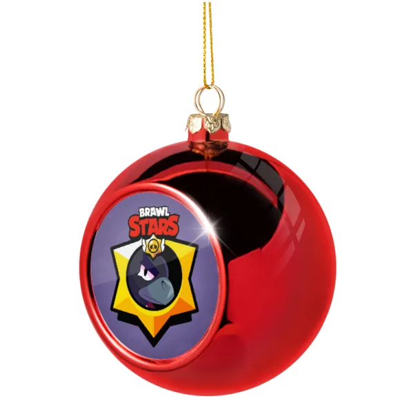Brawl Stars Crow — Χριστουγεννιάτικη μπάλα δένδρου Κόκκινη 8cm
