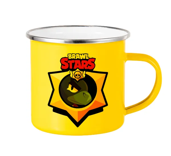 Brawl Stars Crow — Yellow Enamel Metallic Cup 360ml