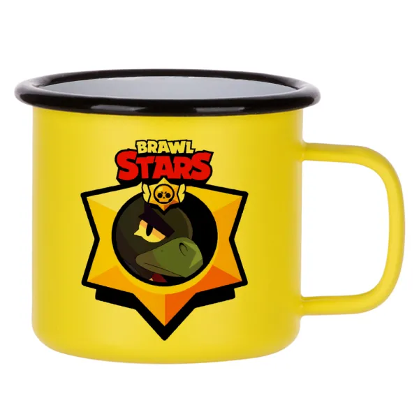Brawl Stars Crow — Metallic enamel MATT Yellow cup 360ml