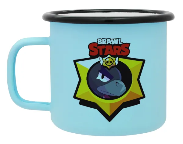 Brawl Stars Crow — Κούπα Μεταλλική εμαγιέ ΜΑΤ σιέλ 360ml