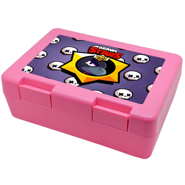 Brawl Stars Crow — Children's cookie container PINK 185x128x65mm (BPA free plastic)