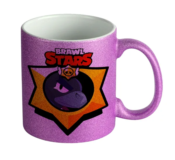 Brawl Stars Crow — Κούπα Μωβ Glitter που γυαλίζει, κεραμική, 330ml