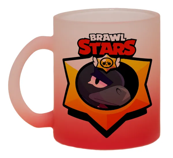 Brawl Stars Crow — Κούπα γυάλινη δίχρωμη με βάση το κόκκινο ματ, 330ml
